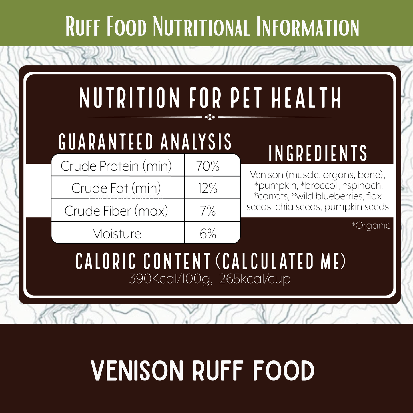 Venison Ruff Food Freeze Dried Raw Backpacking Meals