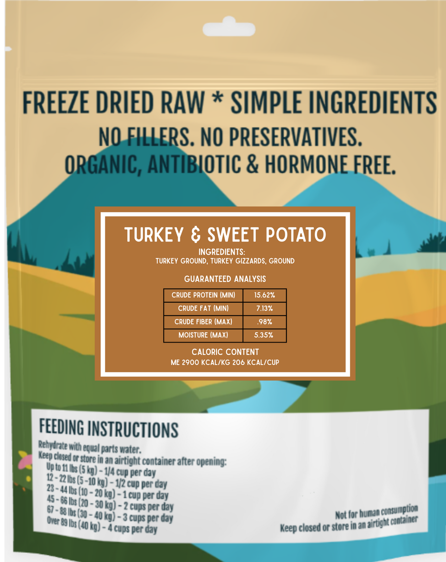 Turkey & Sweet Potato Ruff Food Freeze Dried Raw Backpacking Meals