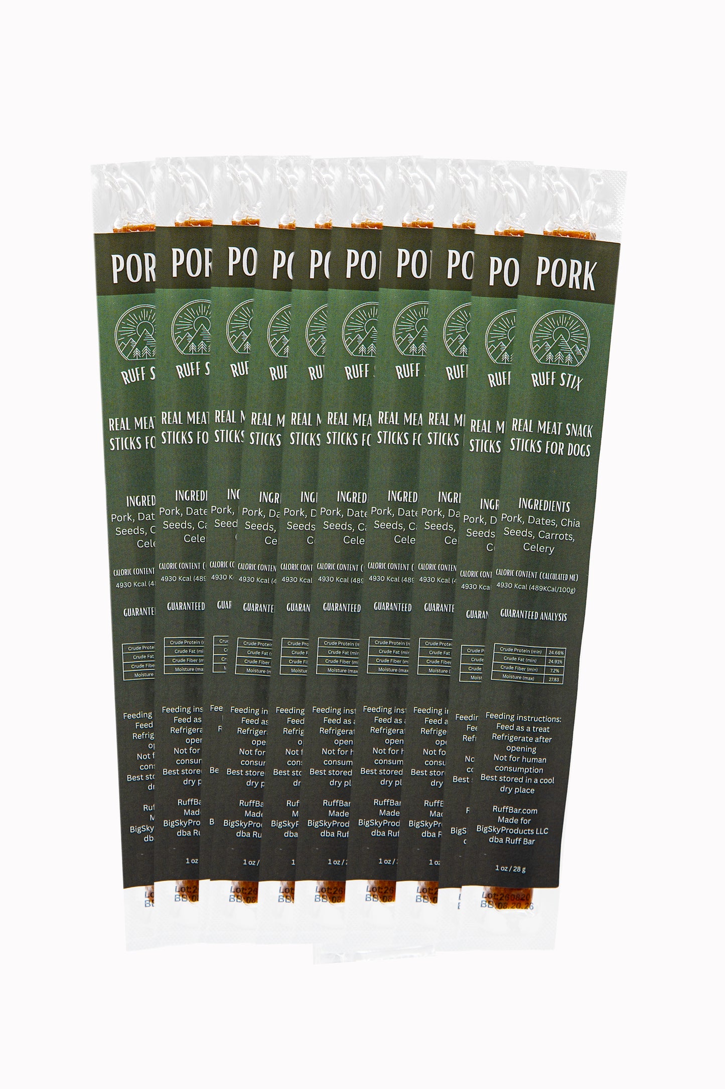 Ruff Stix® Pork — High-Protein Trail Fuel for Active Dogs