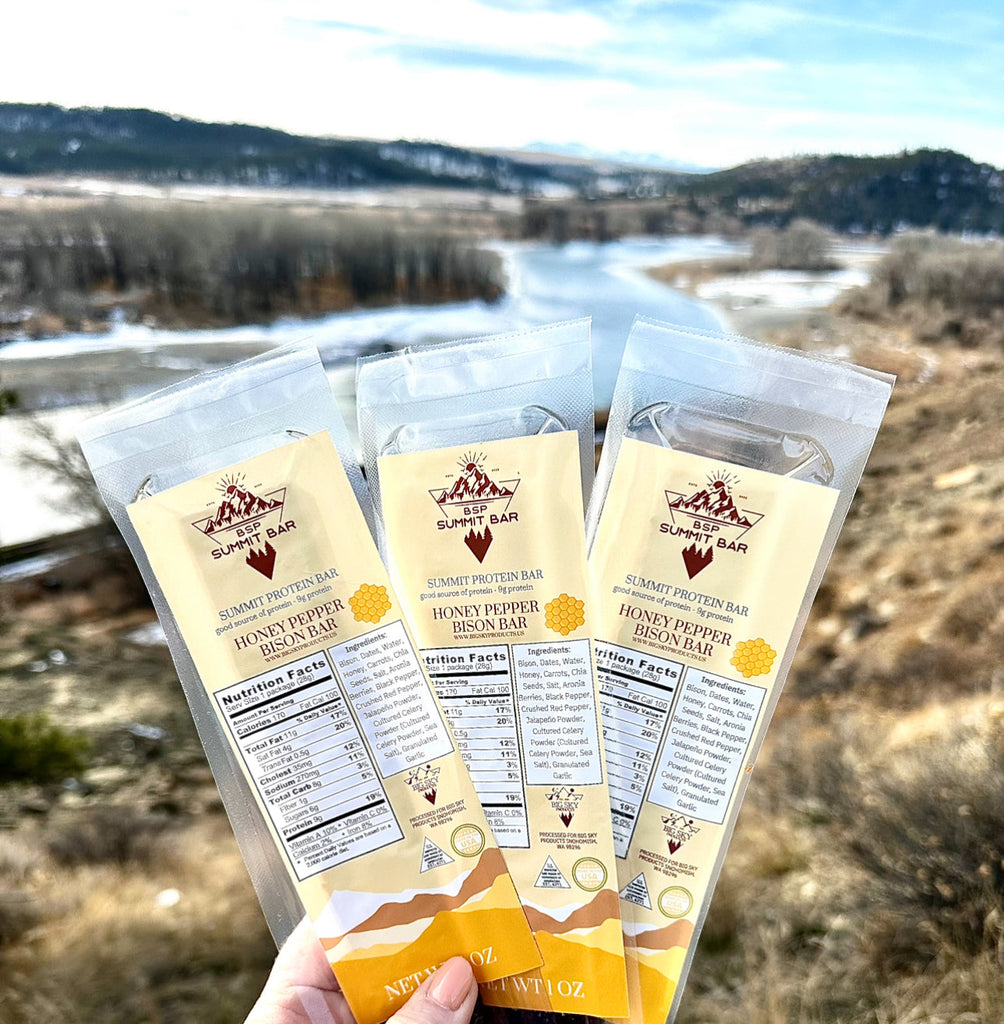 honey pepper bison Summit Bar Healthy Organic no preservative grass fed Snack High Protein