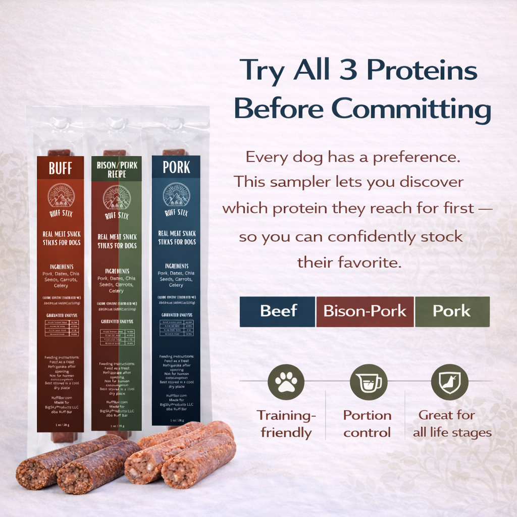 Ruff Stix® Variety Pack — High-Protein Trail Fuel for Active Dogs