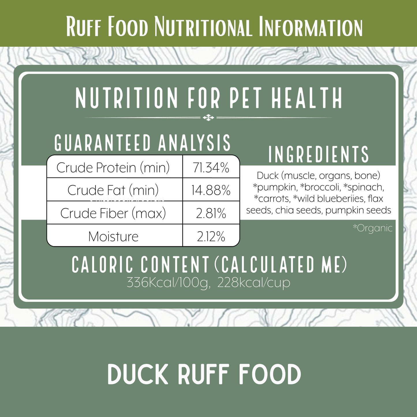 Duck Ruff Food Freeze Dried Raw Backpacking Meals