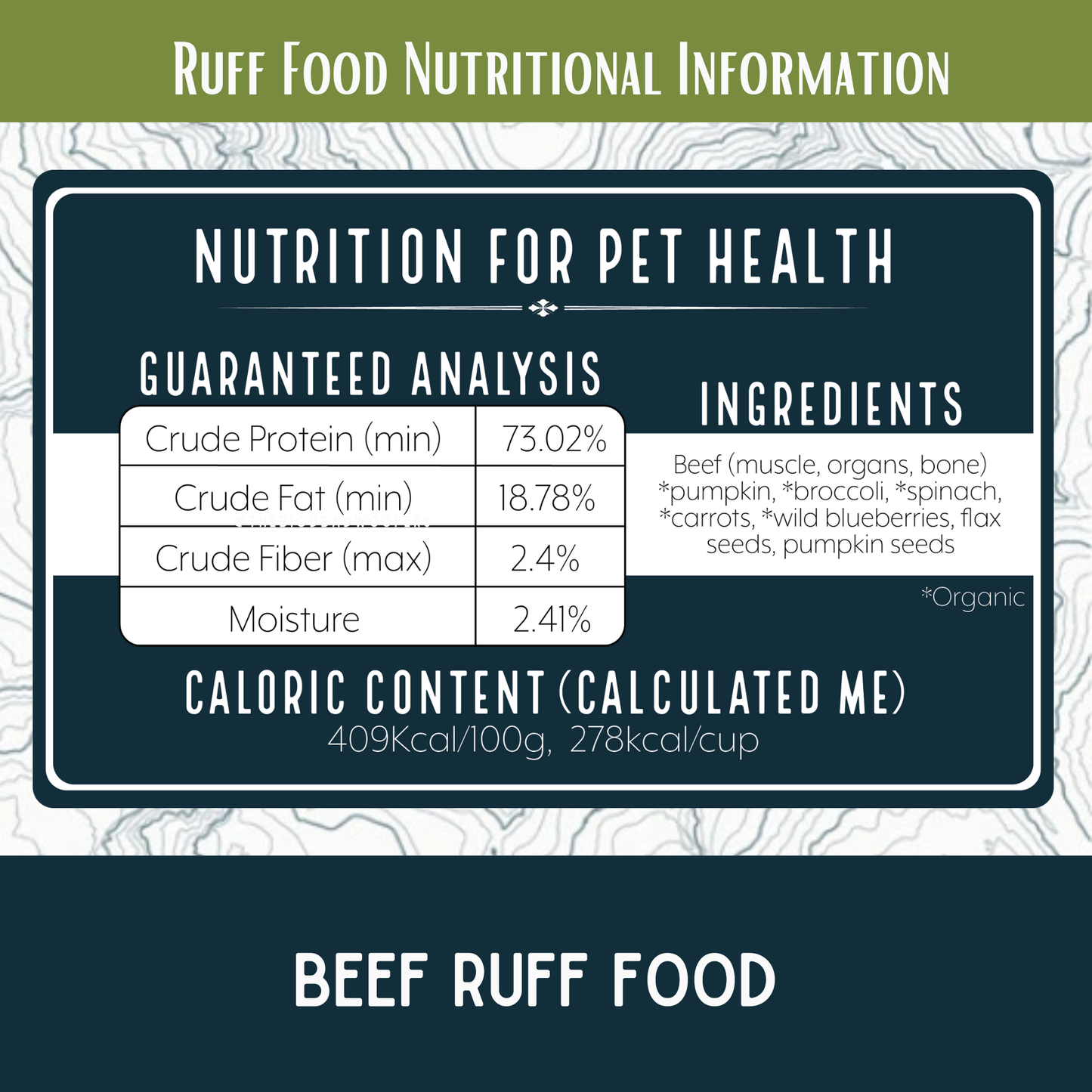 Beef Ruff Food Freeze Dried Raw Backpacking Meals