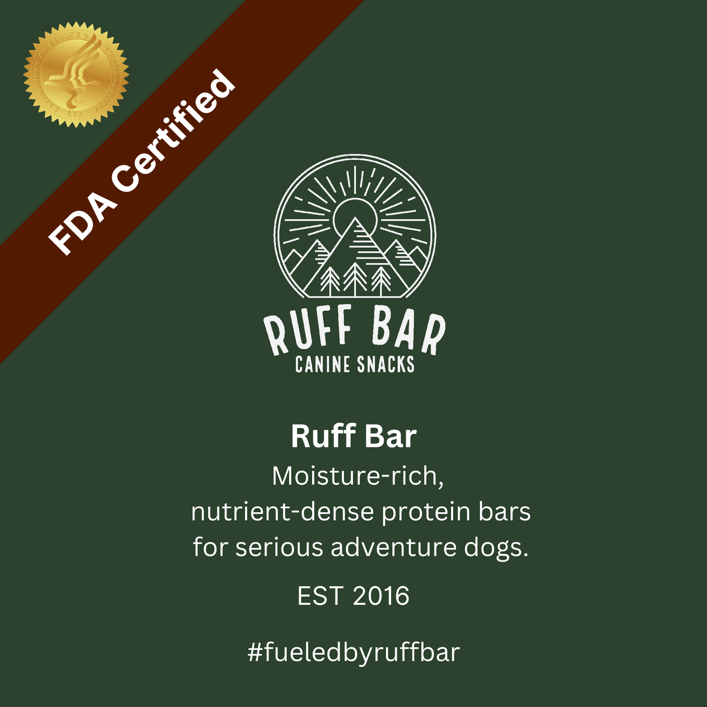 Ruff Bar® Pork — High-Protein Adventure Energy Bar for Active Dogs