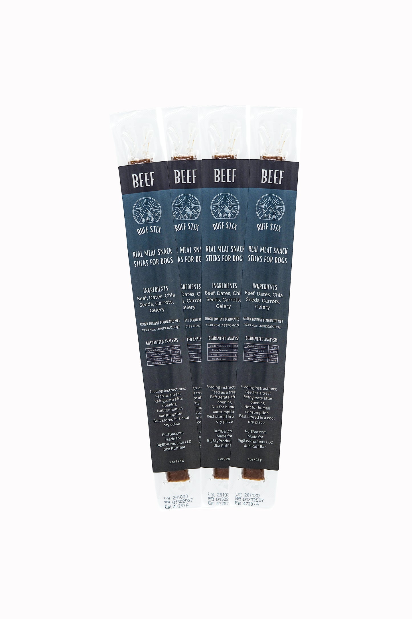 Ruff Stix® Beef — High-Protein Trail Fuel for Active Dogs