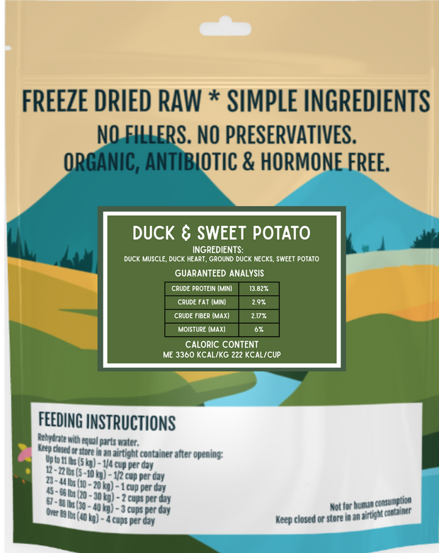 Duck & Sweet Potato Ruff Food Freeze Dried Raw Backpacking Meals