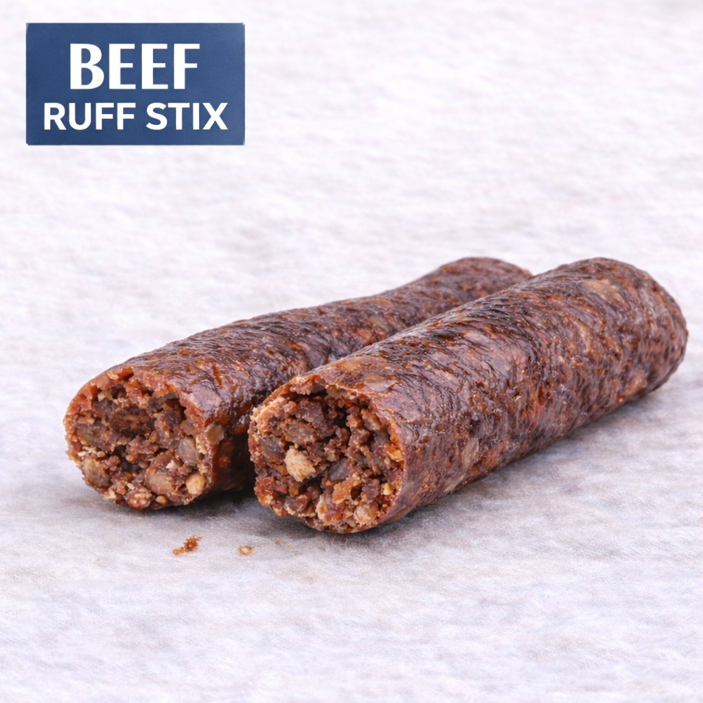 Ruff Stix® Beef — High-Protein Trail Fuel for Active Dogs