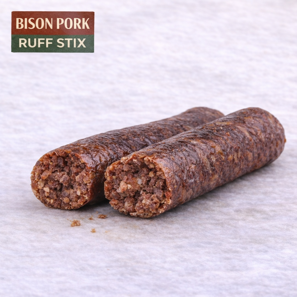 Ruff Stix® Bison Pork — High-Protein Trail Fuel for Active Dogs