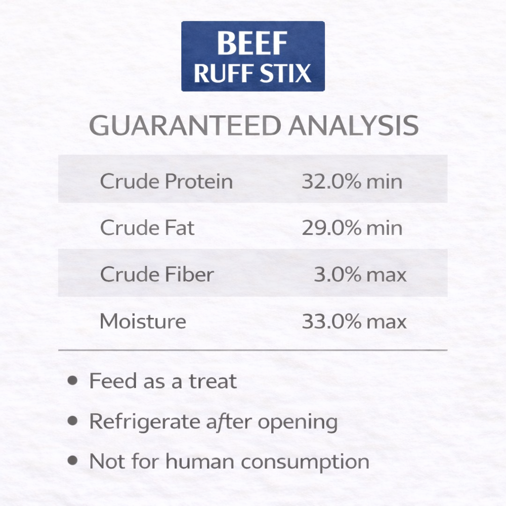 Ruff Stix® Beef — High-Protein Trail Fuel for Active Dogs