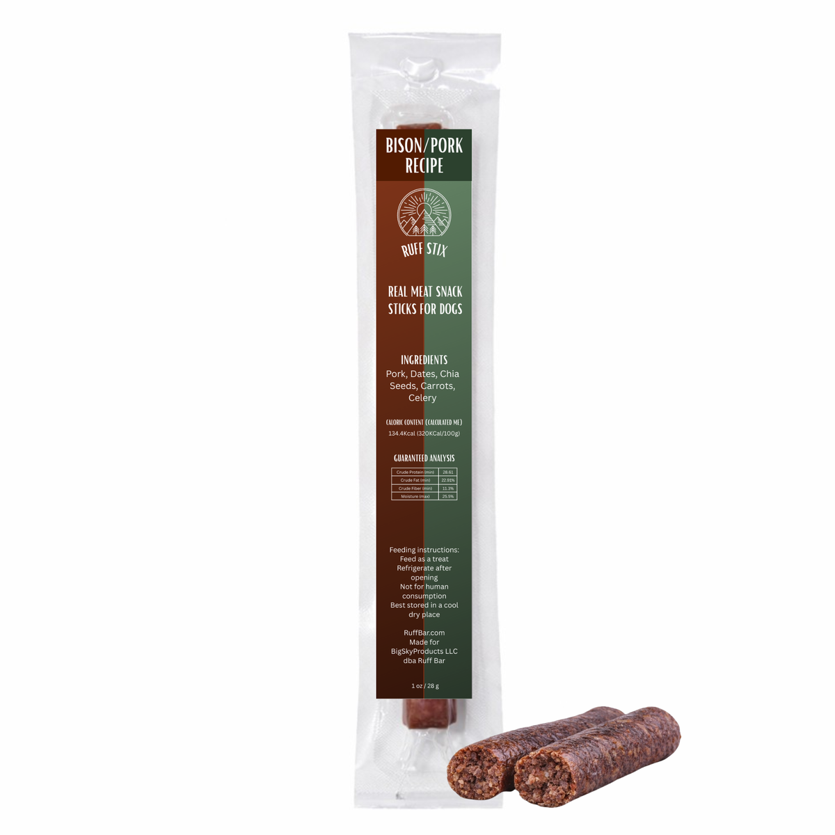 Ruff Stix® Bison Pork — High-Protein Trail Fuel for Active Dogs