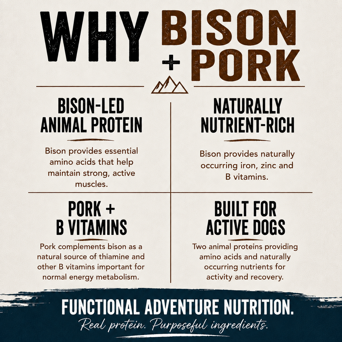 Ruff Stix® Bison Pork — High-Protein Trail Fuel for Active Dogs