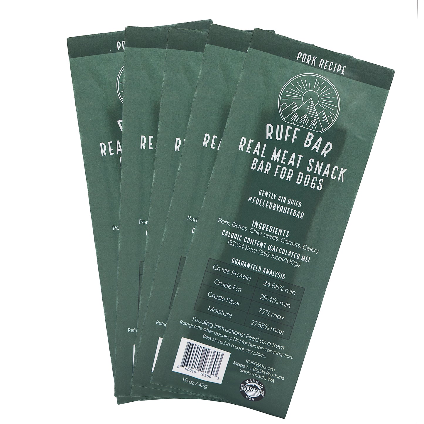 Ruff Bar® Pork — High-Protein Adventure Energy Bar for Active Dogs