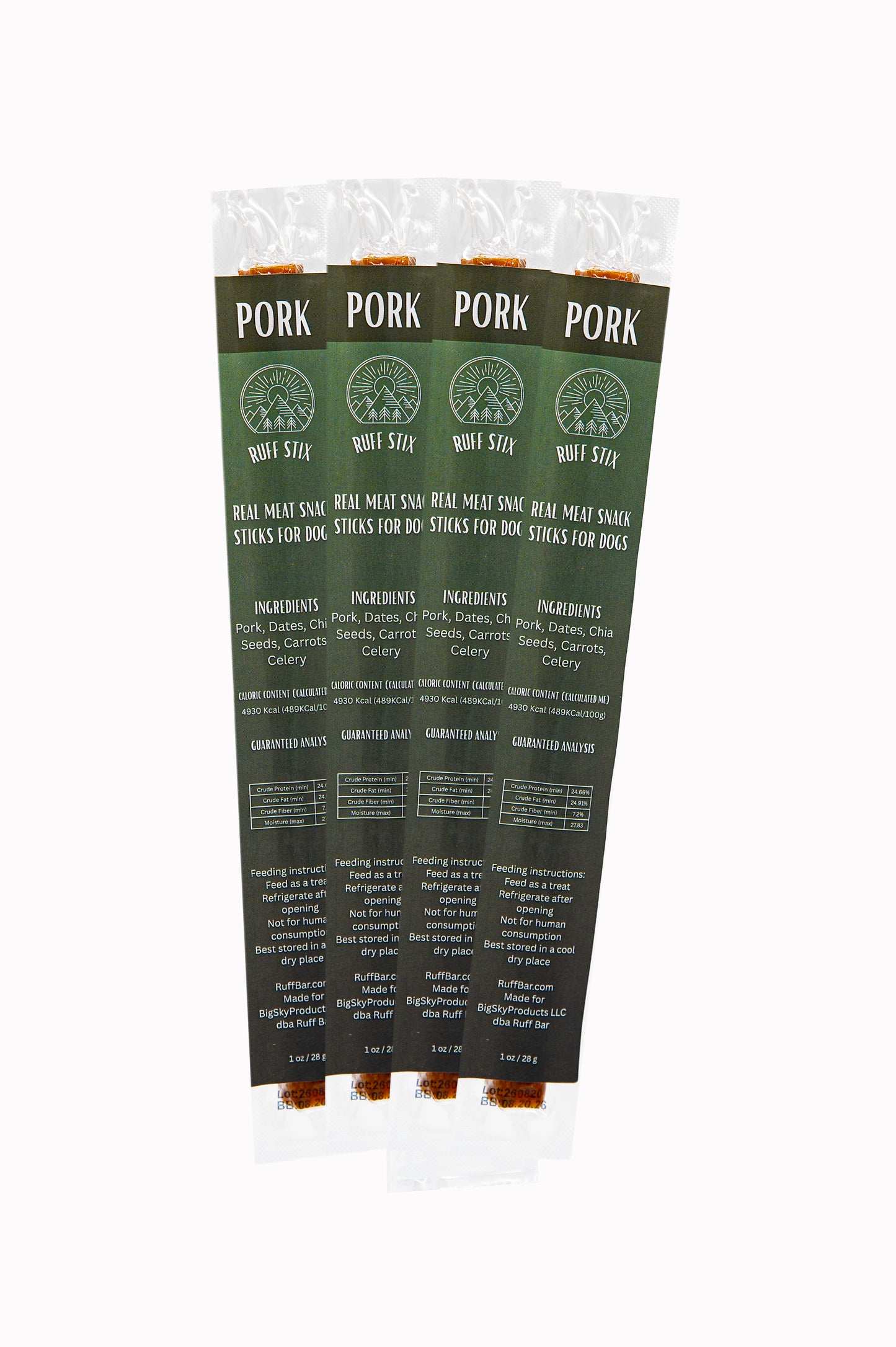 Ruff Stix® Pork — High-Protein Trail Fuel for Active Dogs