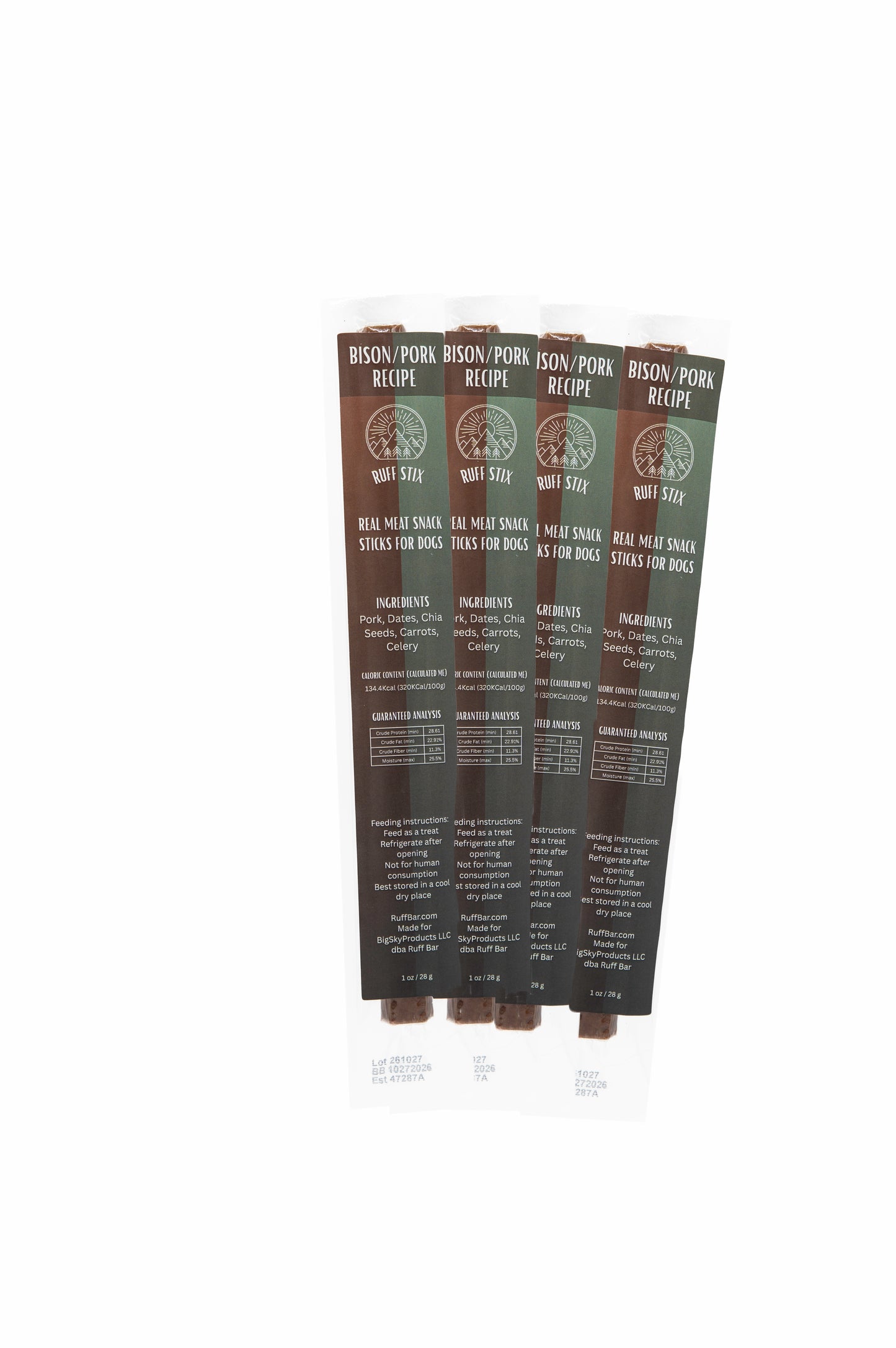 Ruff Stix® Bison Pork — High-Protein Trail Fuel for Active Dogs